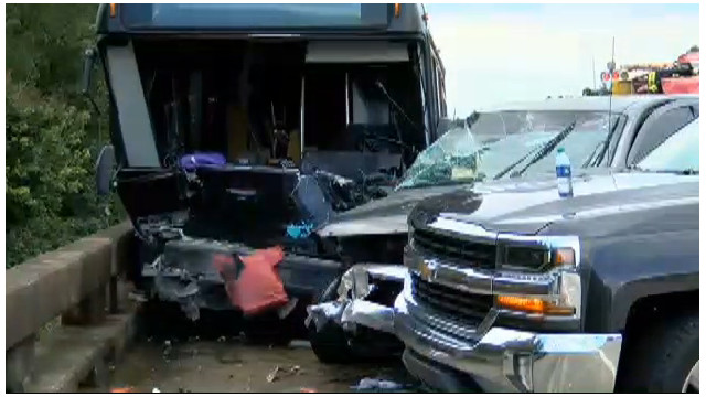 Chief Killed, Firefighters Injured by Bus on LA Interstate